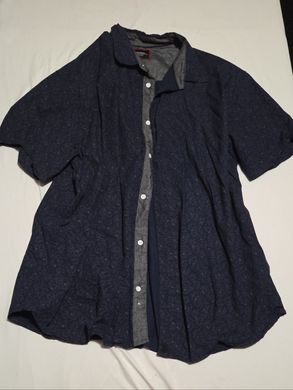 Six Lincoln mens 2X blue floral button shirt #12